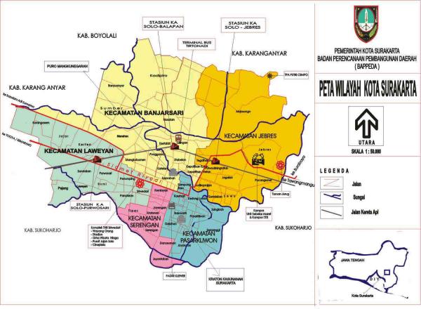 Peta Kota Surakarta  LINTAS SOLO